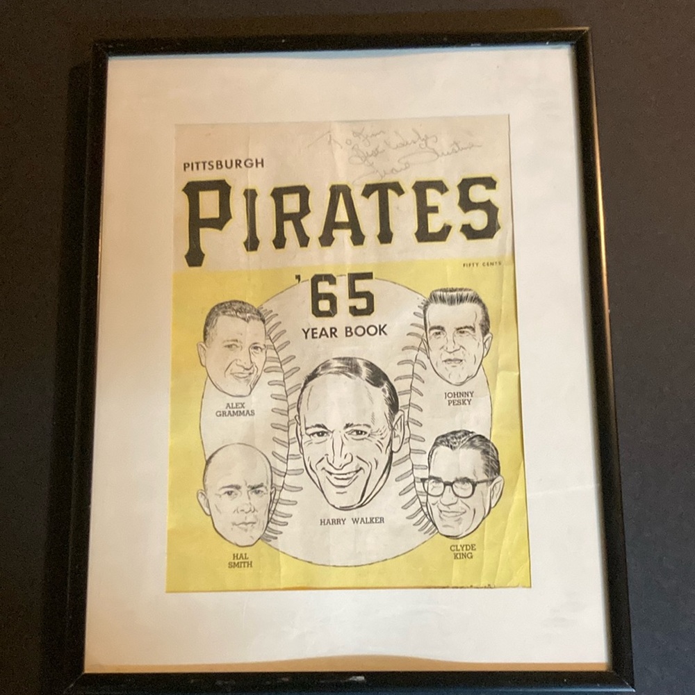 Pittsburg pirates signed 1965 yearbook framed MLB vintage